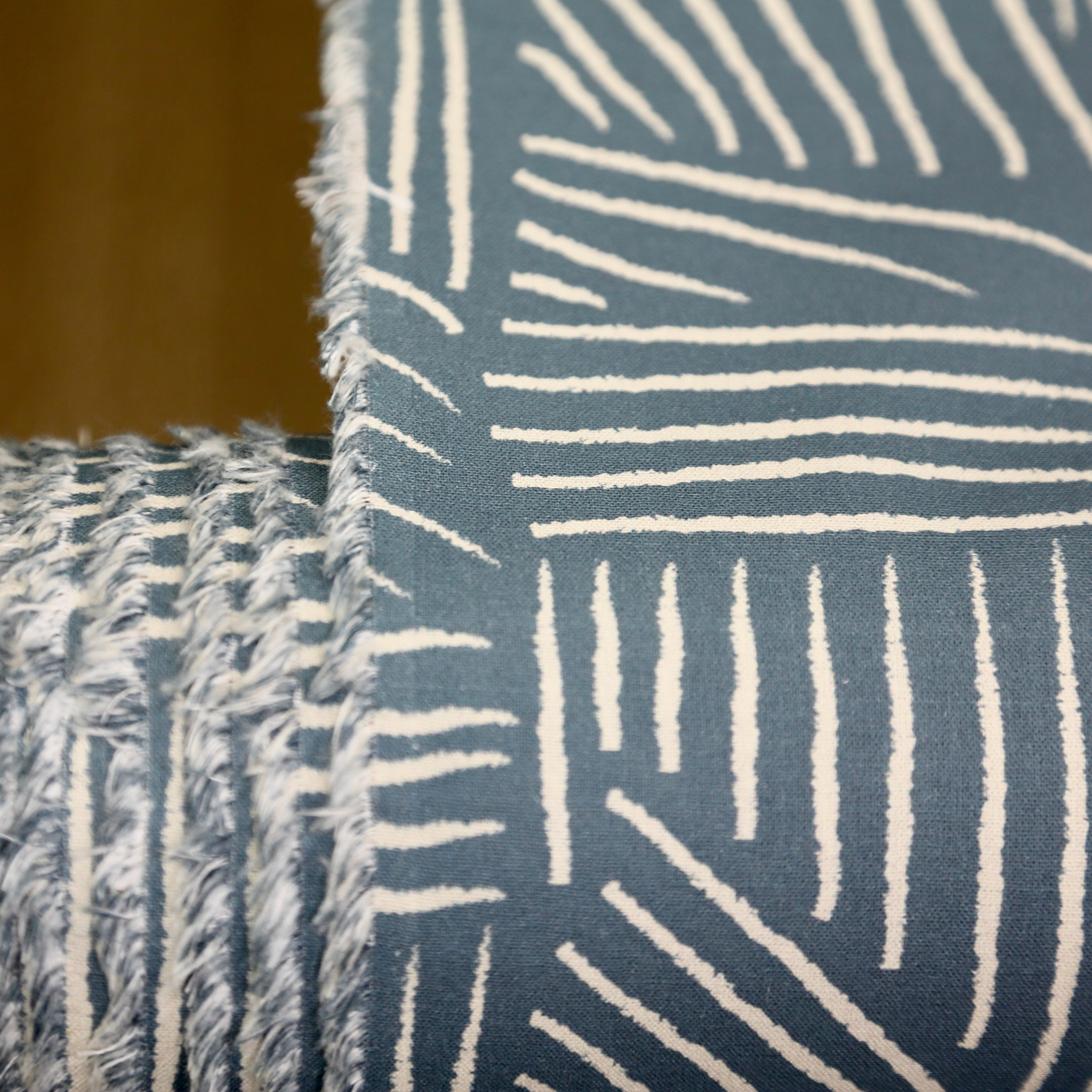 Tissu Cretonne, Champs bleus