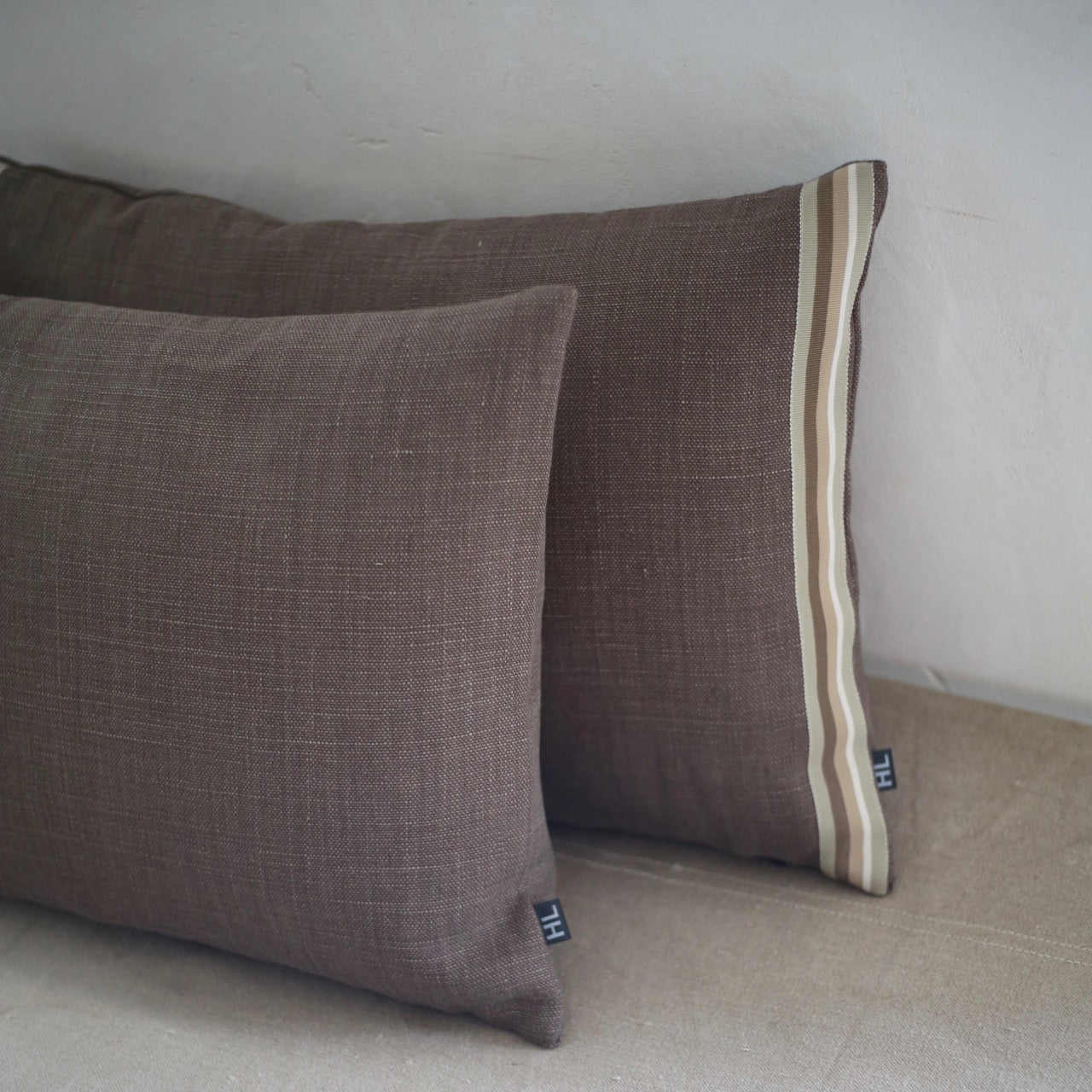 Coussins en lin, déhoussables, intérieur plumes - Format 30 x 50cm