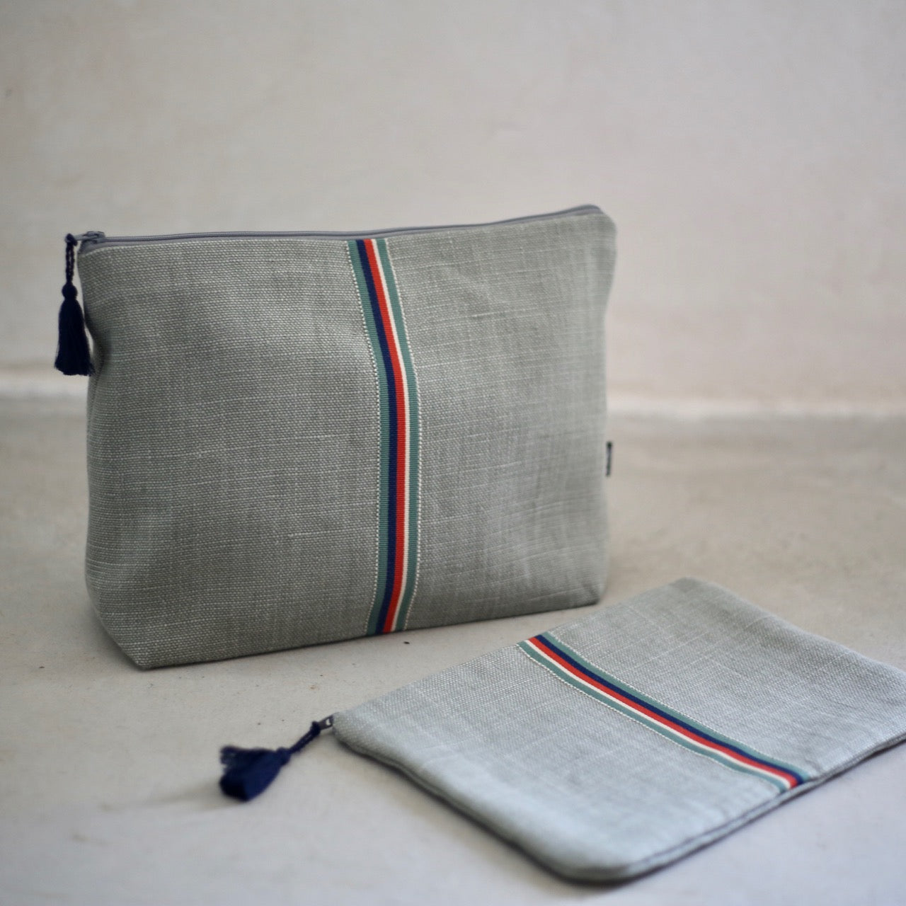 Pochette plate en lin