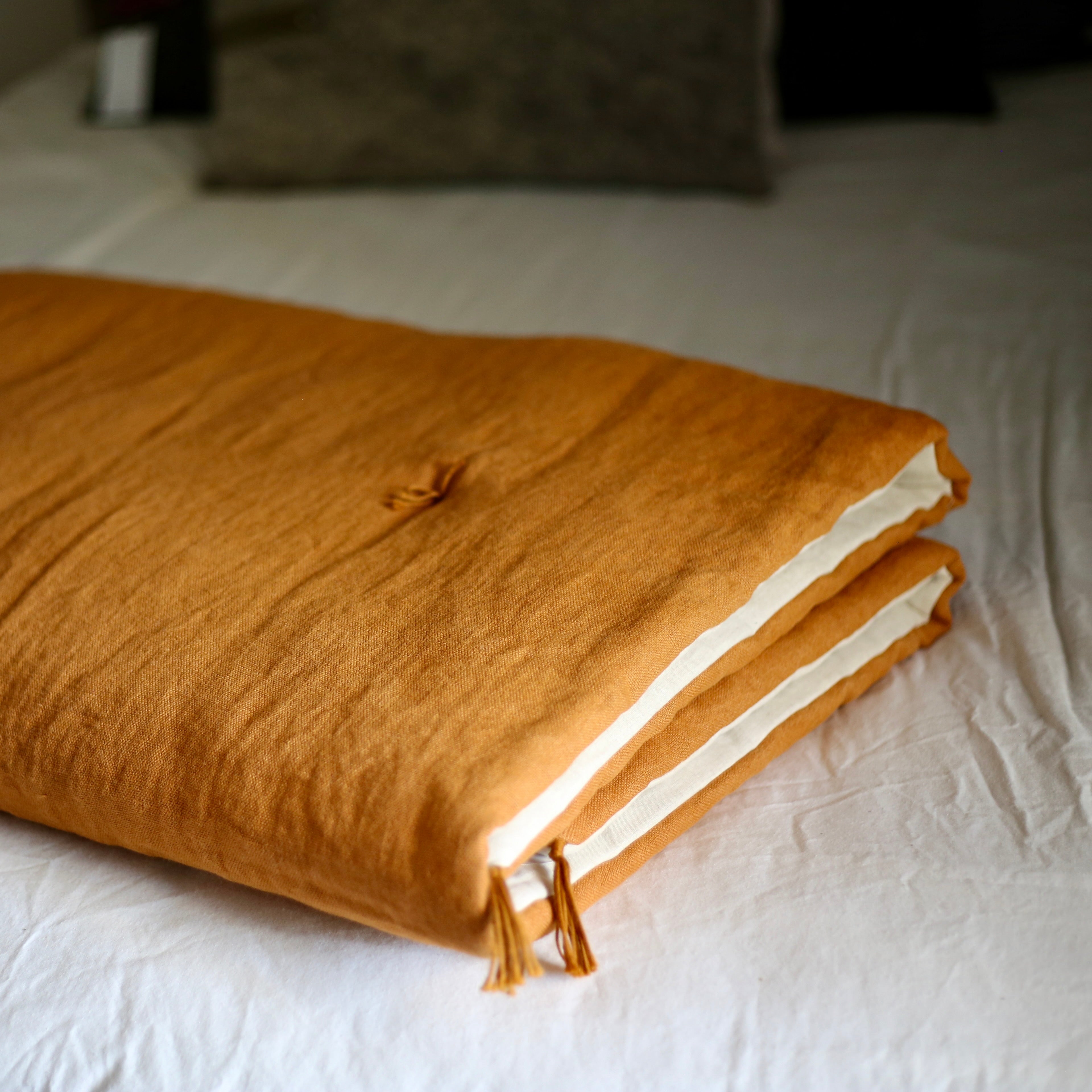 Courtepointe en lin, doublée métis de lin et coton