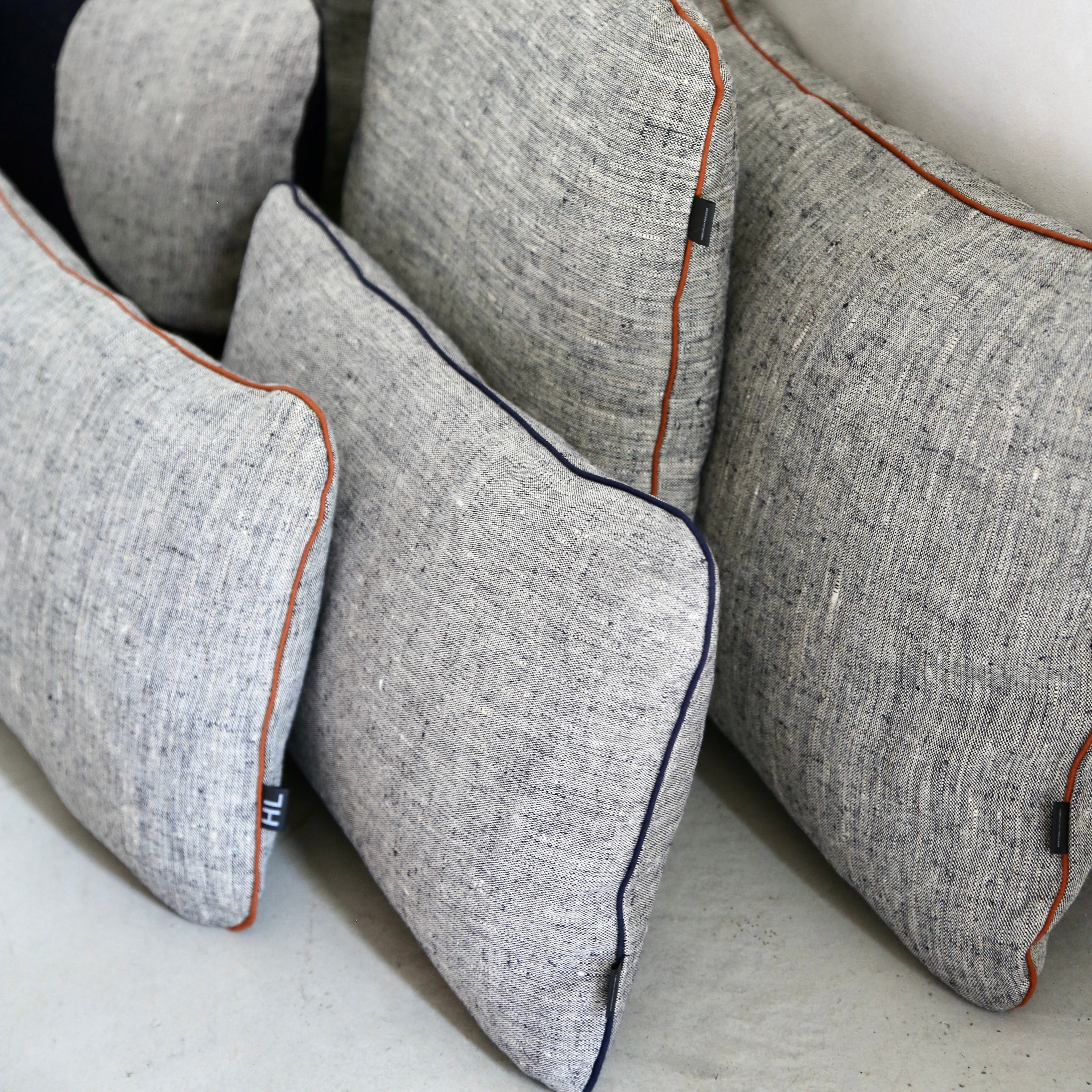 Coussins en chanvre chiné