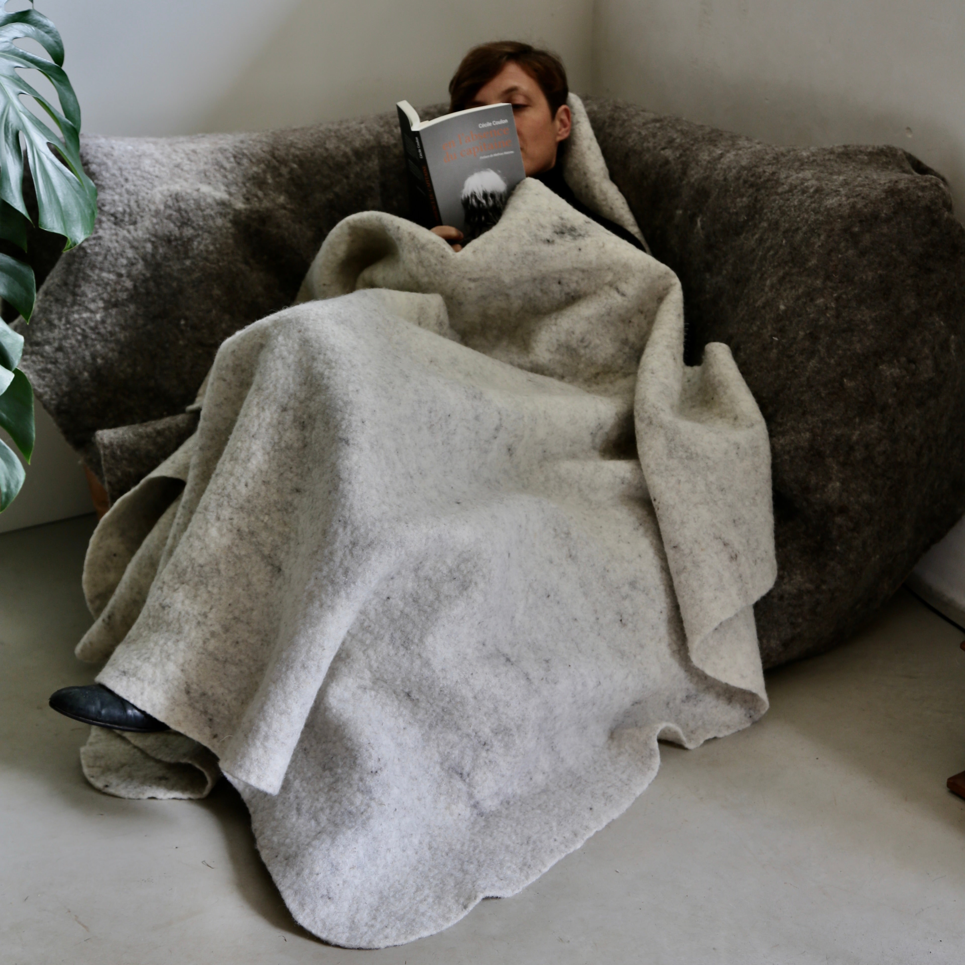 Plaid en feutre de laine