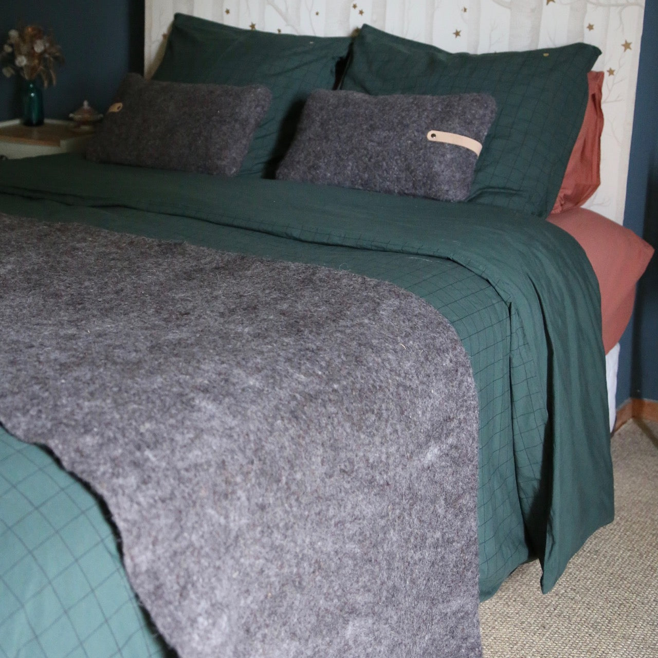 Plaid en feutre de laine