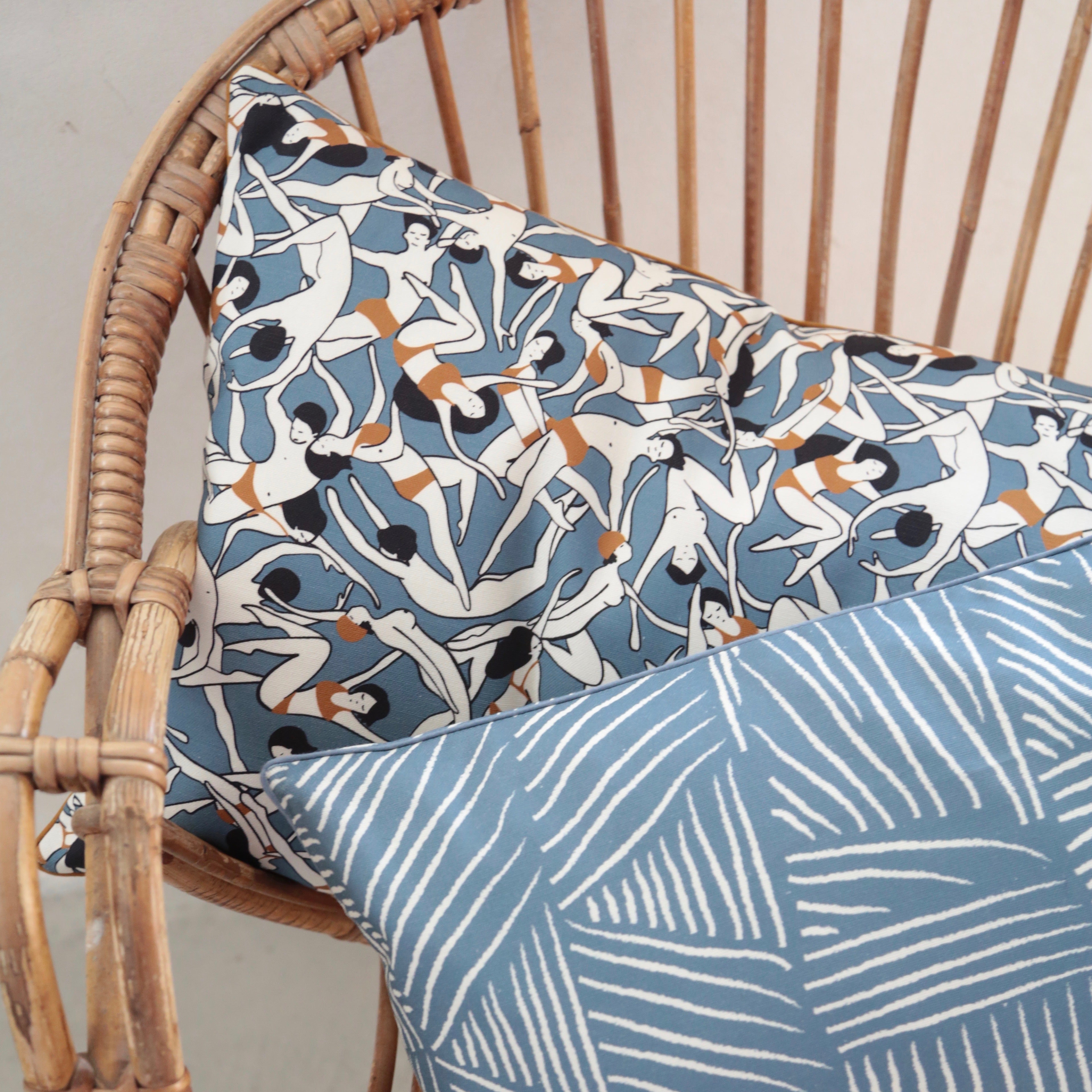 Tissu Cretonne, Champs bleus
