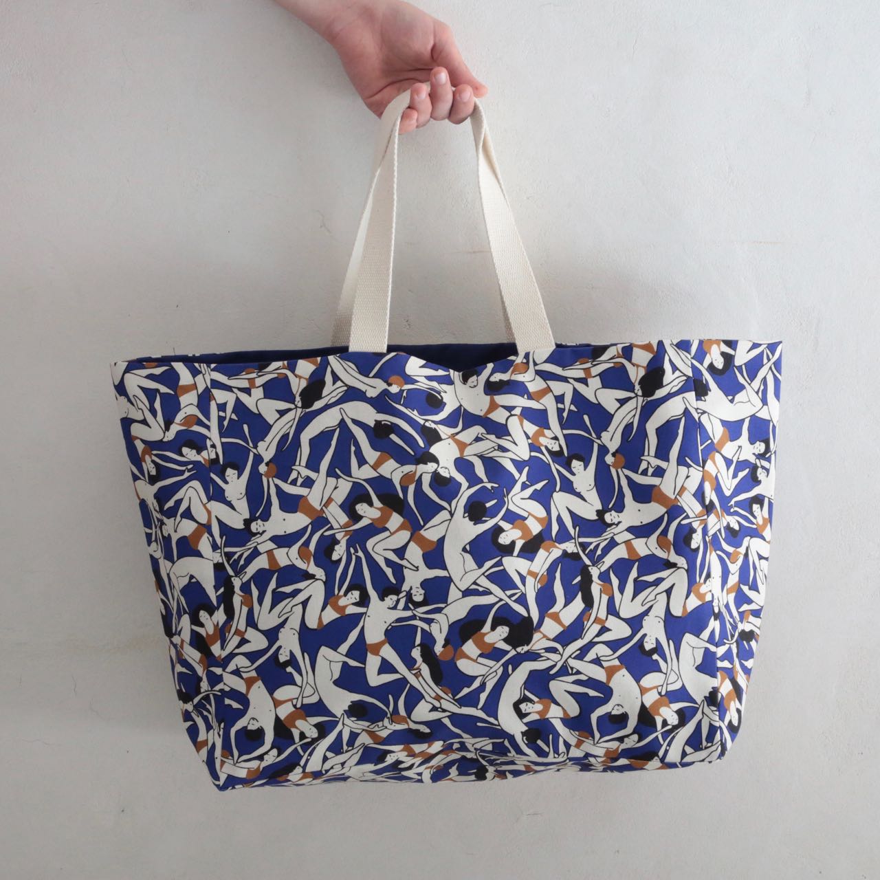 Sac cabas doublé en toile imprimée