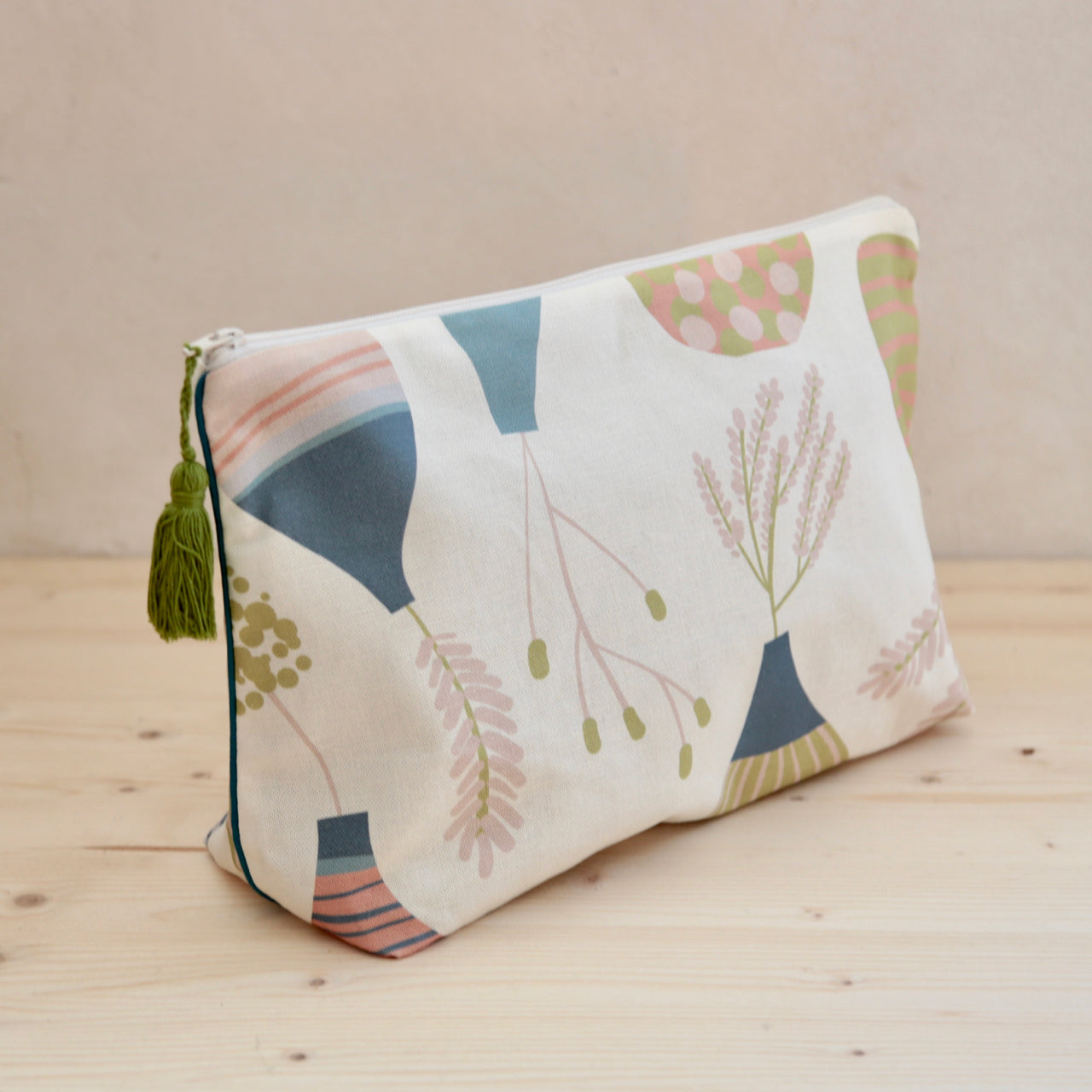 Grande trousse de toilette en coton imprimé