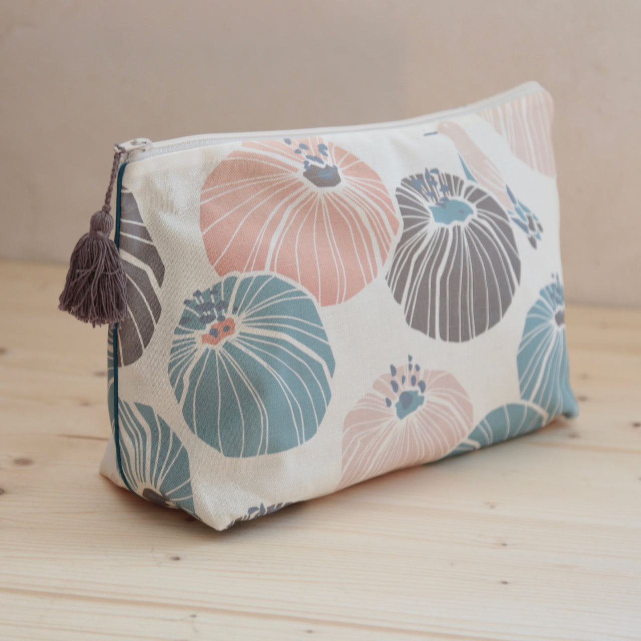 Grande trousse de toilette en coton imprimé