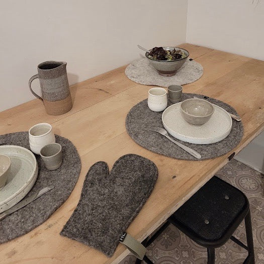 Sets de table ou napperons en feutre de laine