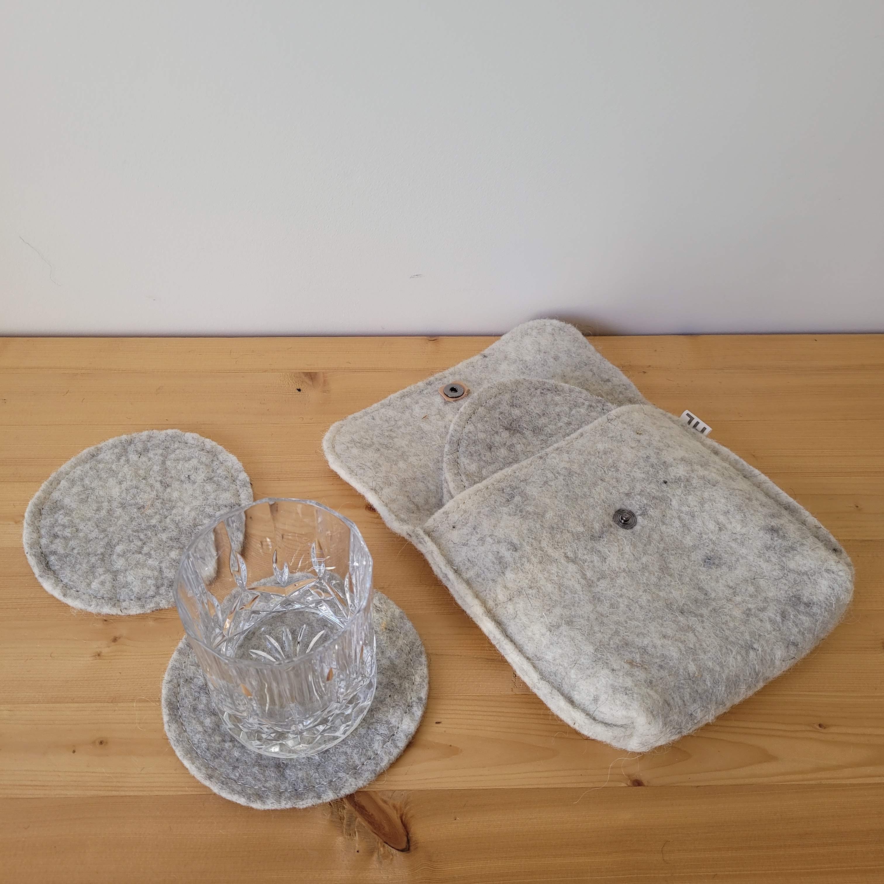 Ensemble de 6 sous-verres et pochette de rangement