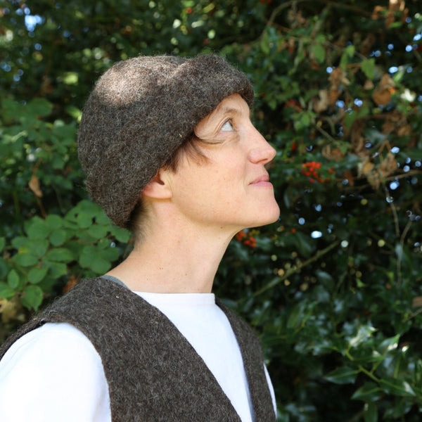 Bonnet en feutre de laine doublé