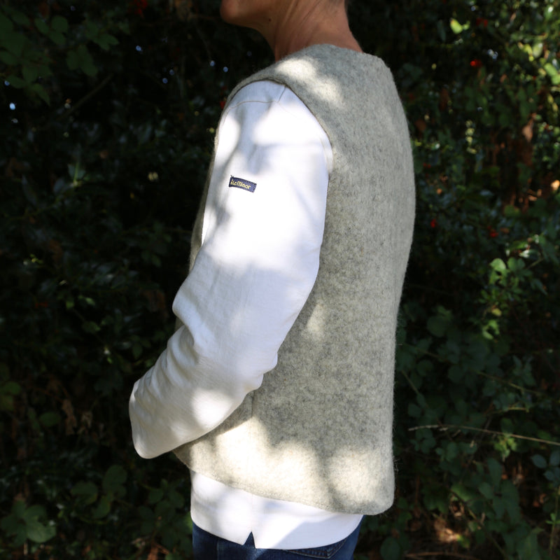 Gilet de berger Michelle /modèle femme / coloris gris clair
