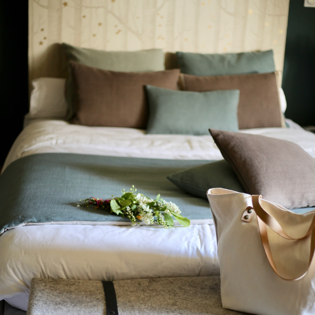 Courtepointe en lin, doublée métis de lin et coton