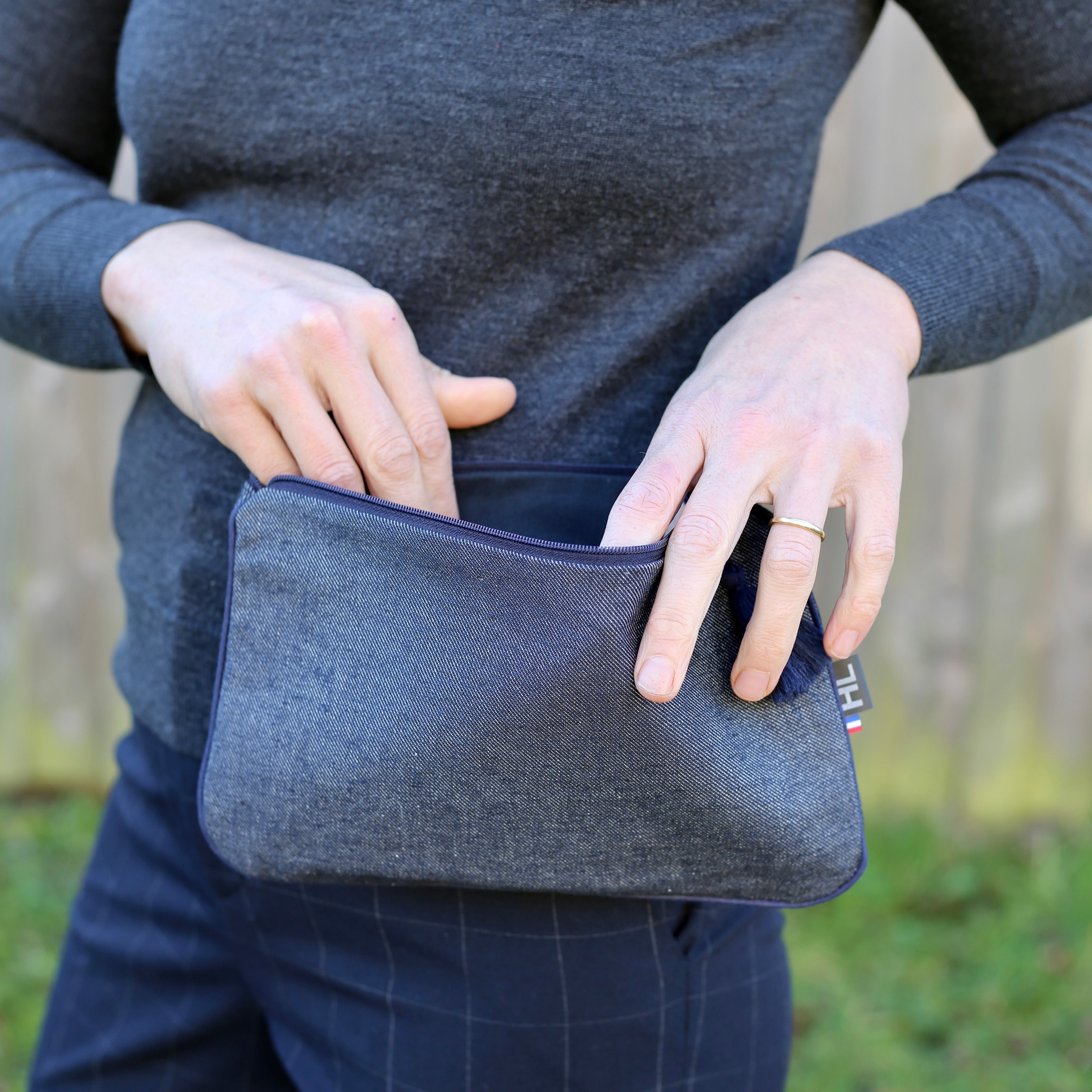 Trousse plate en jean