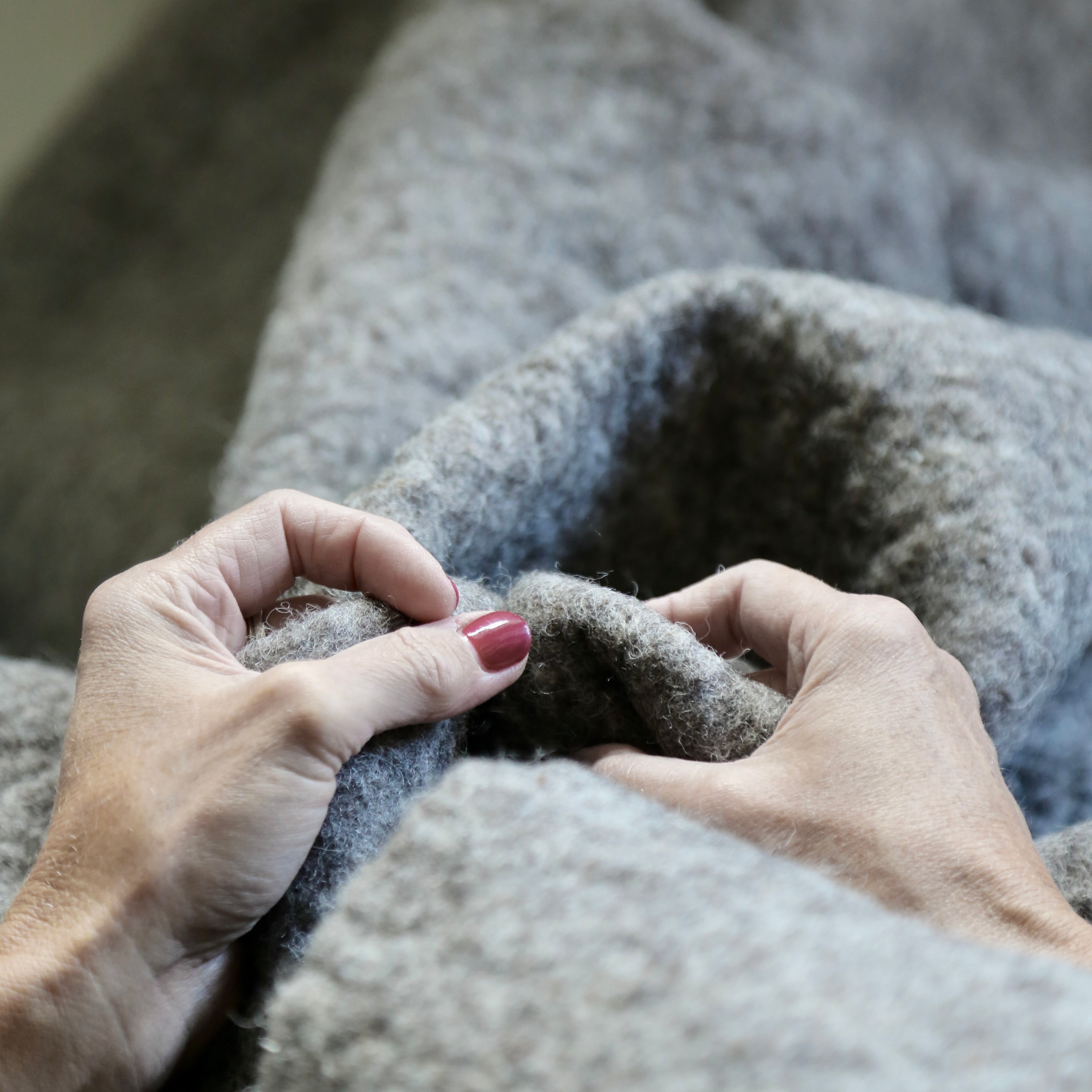 Plaid en feutre de laine