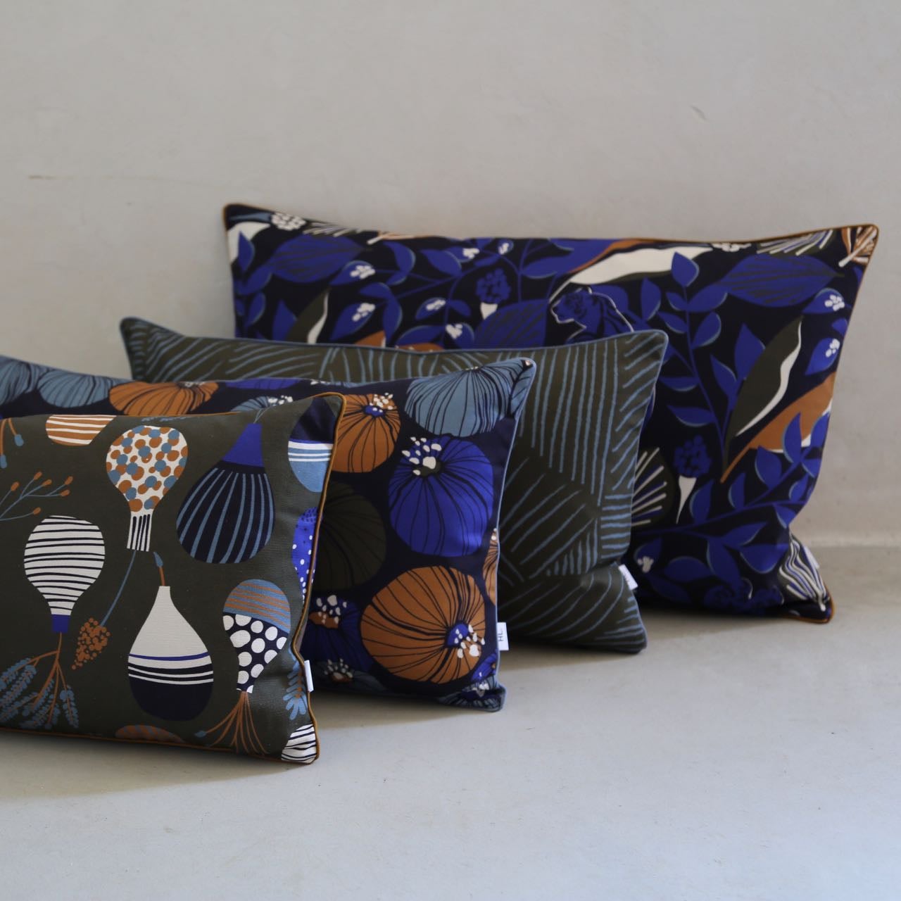 Coussins 60 x 40cm en toile de coton imprimée dans les Vosges - collection hiver