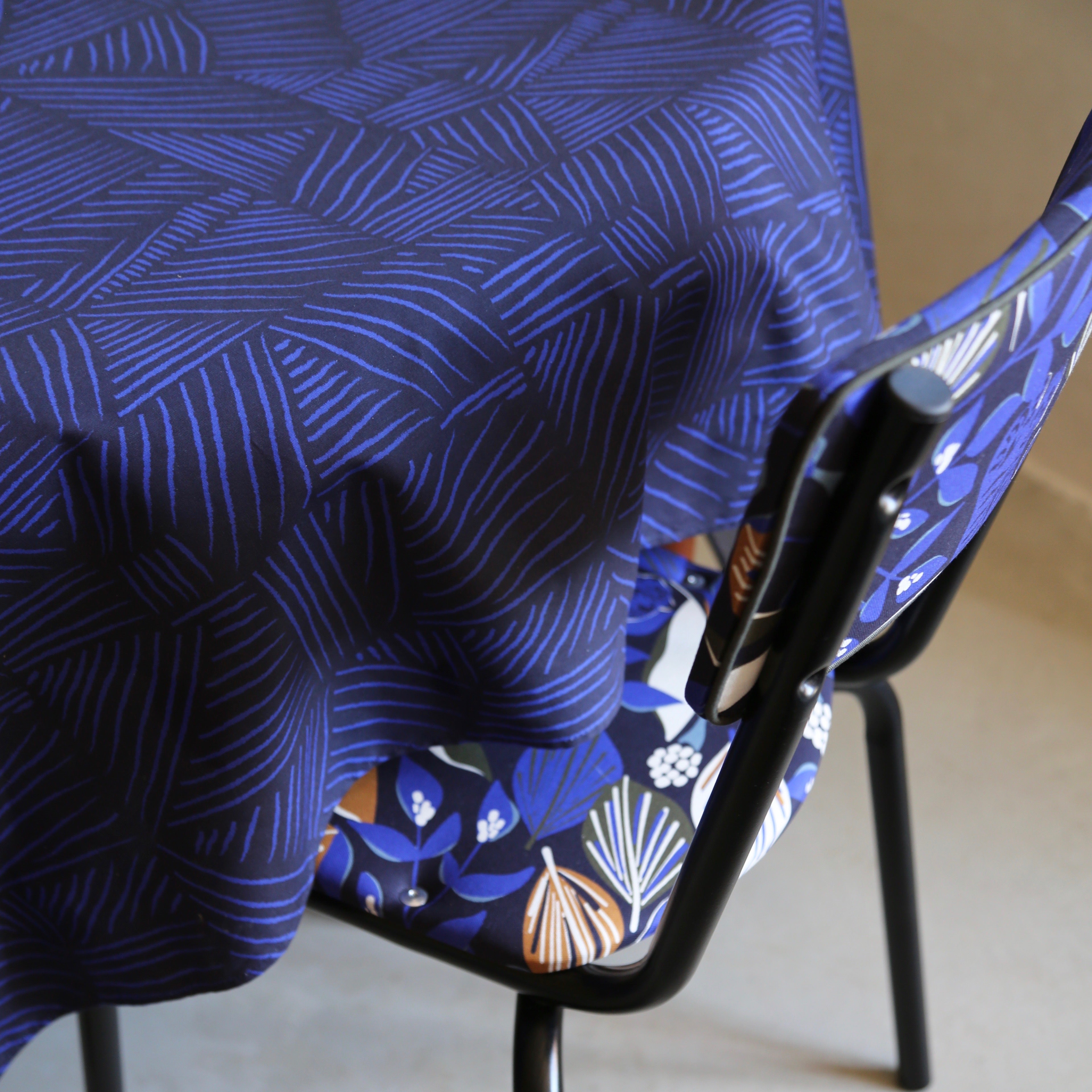 Tissu Cretonne, Champs bleus