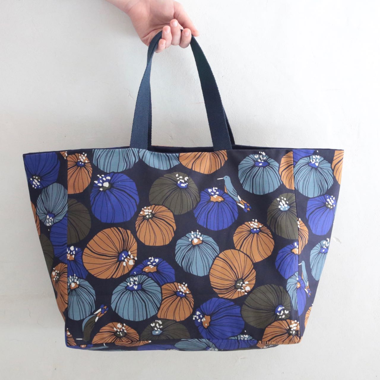 Sac cabas doublé en toile imprimée