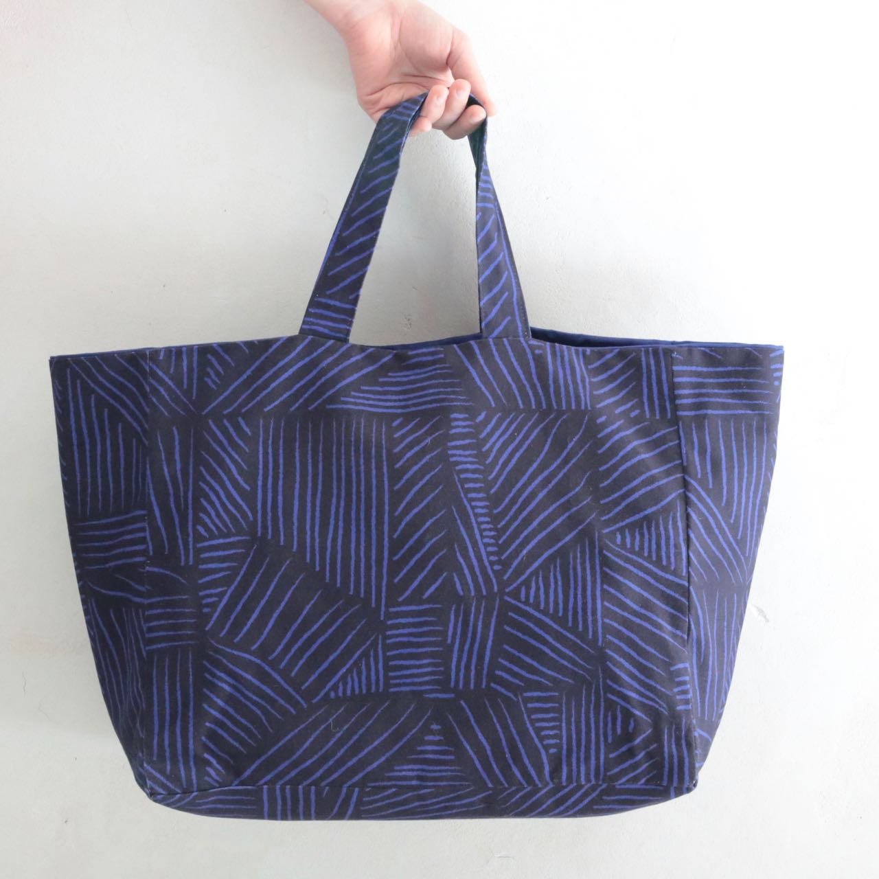 Sac cabas doublé en toile imprimée